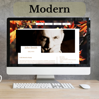 Modern QRest memorial example with timeline, quotes, and embedded media