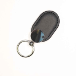Black leather keychain with NFC Tag